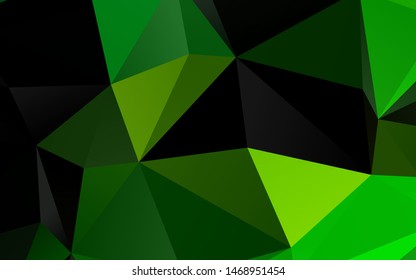 Light Green, Yellow vector low poly texture. Geometric illustration in Origami style with gradient. The best triangular design for your business.