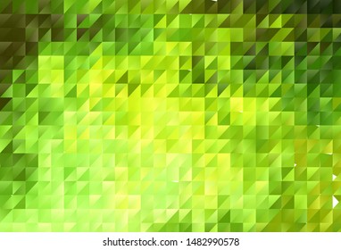 Light Green, Yellow vector low poly background. Modern abstract illustration with triangles. Best triangular design for your business.