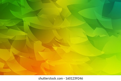 Light Green, Yellow vector low poly background. A sample with polygonal shapes. Triangular pattern for your design.