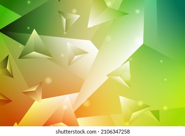 Verde claro, Vector amarillo de baja textura de poli. Ilustración geométrica creativa en estilo Origami con gradiente. Un diseño completamente nuevo para su prospecto.