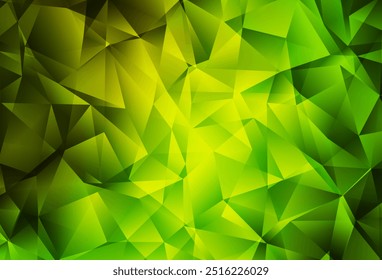 Verde claro, vetor amarelo baixo fundo poli. Uma ilustração de cor completamente nova em um estilo poligonal. Padrão texturizado para seus fundos.