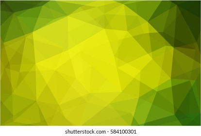 Light Green, Yellow vector Low poly crystal background. Polygon design pattern. Low poly illustration, low polygon background.