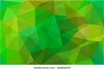 Light Green, Yellow vector Low poly crystal background. Polygon design pattern. Low poly illustration, low polygon background.
