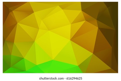 Light Green, Yellow vector Low poly crystal background. Polygon design pattern. Low poly illustration, low polygon background.