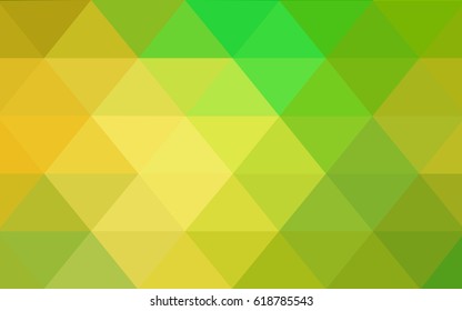 Light Green, Yellow vector Low poly crystal background. Polygon design pattern. Low poly illustration, low polygon background.