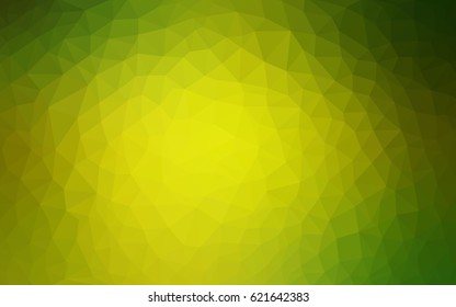 Light Green, Yellow vector Low poly crystal background. Polygon design pattern. Low poly illustration, low polygon background.