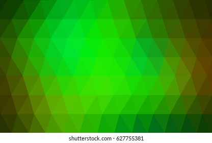 Light Green, Yellow vector Low poly crystal background. Polygon design pattern. Low poly illustration, low polygon background.