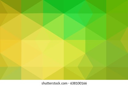 Light Green, Yellow vector Low poly crystal background. Polygon design pattern. Low poly illustration, low polygon background.
