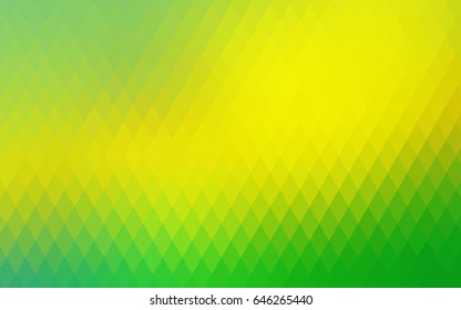 Light Green, Yellow vector low poly background. A sample with a polygonal design. Illustration in polygonal style with repeating squares