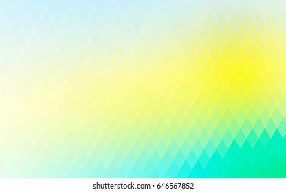Light Green, Yellow vector low poly background. A sample with a polygonal design. Illustration in polygonal style with repeating squares