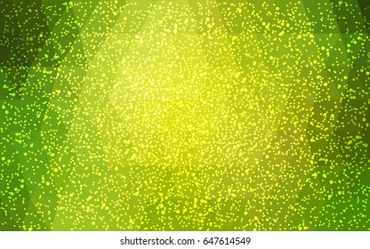 Light Green, Yellow vector low poly crystal background with snowflakes. Polygon christmas design pattern . Low poly illustration of New Year celebration.
