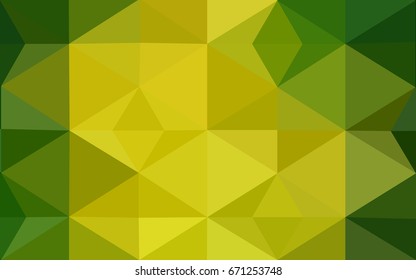 Light Green, Yellow vector Low poly crystal background. Polygon design pattern. Low poly illustration, low polygon background.