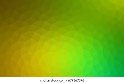 Light Green, Yellow vector Low poly crystal background. Polygon design pattern. Low poly illustration, low polygon background.