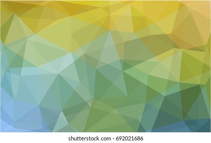 Light Green, Yellow vector Low poly crystal background. Polygon design pattern. Low poly illustration, low polygon background.