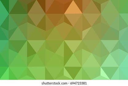 Light Green, Yellow vector Low poly crystal background. Polygon design pattern. Low poly illustration, low polygon background.