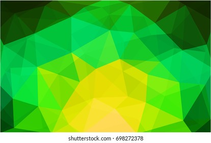 Light Green, Yellow vector Low poly crystal background. Polygon design pattern. Low poly illustration, low polygon background.