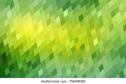 Light Green, Yellow vector low poly background. A sample with a polygonal design. Illustration in polygonal style with repeating squares