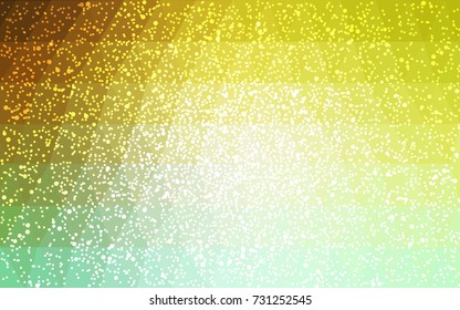 Light Green, Yellow vector low poly crystal background with snowflakes. Polygon christmas design pattern . Low poly illustration of New Year celebration.