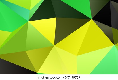 Light Green, Yellow vector low poly pattern. Shining colored illustration in a brand-new style. The polygonal design can be used for your web site.