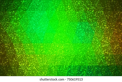 Light Green, Yellow vector low poly crystal background with snowflakes. Polygon christmas design pattern . Low poly illustration of New Year celebration.