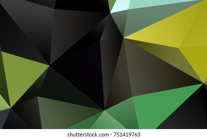 Light Green, Yellow vector low poly template. Geometric illustration in Origami style with gradient.  The template can be used as a background for cell phones.