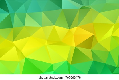 Light Green, Yellow vector low poly background. Glitter abstract illustration with an elegant design. Brand-new style for your business design.