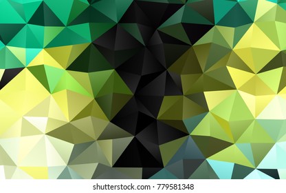 Light Green, Yellow vector low poly background. Modern geometrical abstract illustration with gradient. Triangular pattern for your business design.