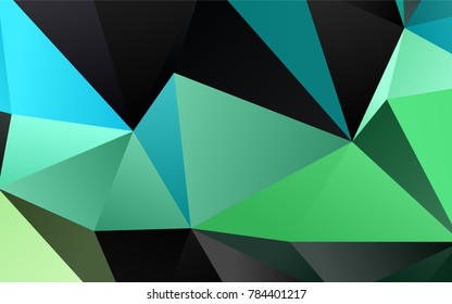 Light Green, Yellow vector low poly template. Glitter abstract illustration with an elegant design. The best triangular design for your business.