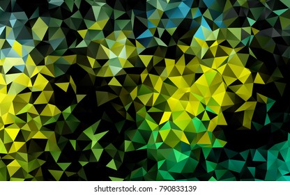 Light Green, Yellow vector low poly pattern. A vague abstract illustration with gradient. The best triangular design for your business.