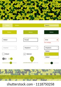 Light Green, Yellow vector Material Design Kit with dots. Beautiful ui ux kit with colorful dots in its header. Beautiful layout for websites, landing pages.