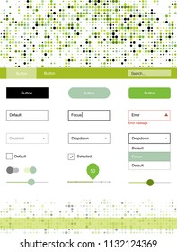 Light Green, Yellow vector Material Design Kit with dots. Simple Material Design Kit with colorful dots in header. This template you can use for websites.