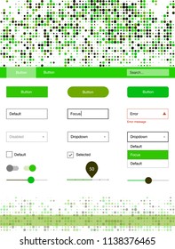 Light Green, Yellow vector Material Design Kit with dots. Web ui kit with abstract gradient circles in its header. This sample is for your website.