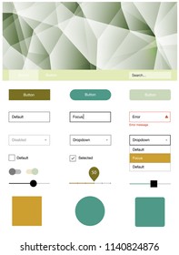 Light Green, Yellow vector Material Design Kit with lines. Modern Style guide in polygonal style with triangles. Modern template for your landing page.