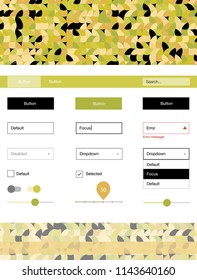 Light Green, Yellow vector Material Design Kit with dots. Modern Style guide with colorful gradient circles in its header. Modern template for your landing page.