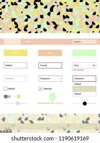 Light Green, Yellow vector Material Design Kit with dots. Decorative ui kit design in abstract style with colorful dots. This template you can use for websites.