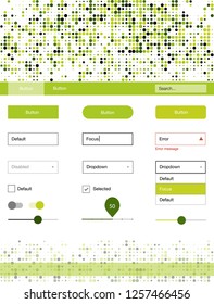 Light Green, Yellow vector Material Design Kit with dots. Colorful Style guide with circles on abstract background. This sample is for your website.