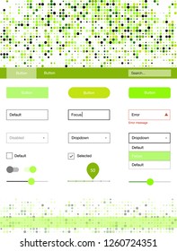 Light Green, Yellow vector Material Design Kit with dots. Colorful Style guide with circles on abstract background. Modern template for your landing page.
