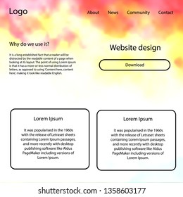 Light Green, Yellow vector Material Design Kit with stars. Simple Material Design Kit with colorful clouds in header. This sample is for your landing page.