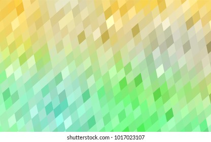 Light Green, Yellow vector modern geometrical background. Abstract template. Geometric pattern in square style with gradient.