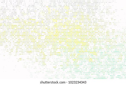 Light Green, Yellow vector modern geometrical circle abstract background. Dotted texture template. Geometric pattern in halftone style with gradient. 