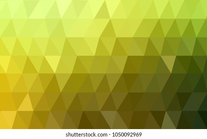 Light Green, Yellow vector modern geometrical abstract background. Texture, new background. Geometric background in Origami style with gradient. 