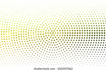 Light Green, Yellow vector modern geometrical circle abstract background. Dotted texture template. Geometric pattern in halftone style with gradient. 