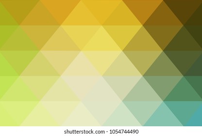 Light Green, Yellow vector modern geometrical abstract background. Texture, new background. Geometric background in Origami style with gradient. 