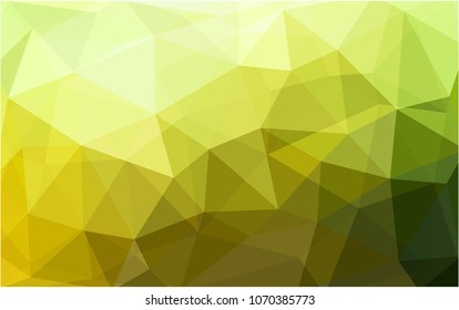 Light Green, Yellow vector modern geometrical abstract background. Texture, new background. Geometric background in Origami style with gradient. 
