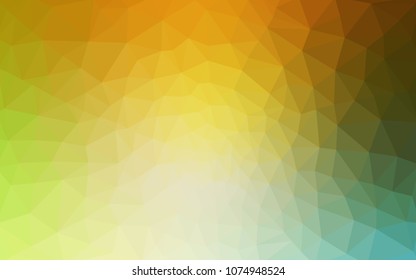 Light Green, Yellow vector modern geometrical abstract background. Texture, new background. Geometric background in Origami style with gradient. 