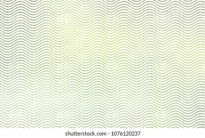 Light Green, Yellow vector modern geometrical circle abstract background. Dotted texture template. Geometric pattern in halftone style with gradient. 