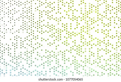 Light Green, Yellow vector modern geometrical circle abstract background. Dotted texture template. Geometric pattern in halftone style with gradient. 