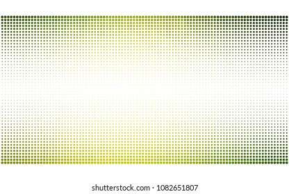 Light Green, Yellow vector modern geometrical circle abstract background. Dotted texture template. Geometric pattern in halftone style with gradient. 