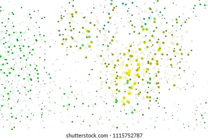 Light Green, Yellow vector modern geometrical background. Abstract template. Geometric pattern in square style with gradient.