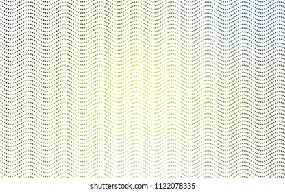 Light Green, Yellow vector modern geometrical circle abstract background. Dotted texture template. Geometric pattern in halftone style with gradient. 